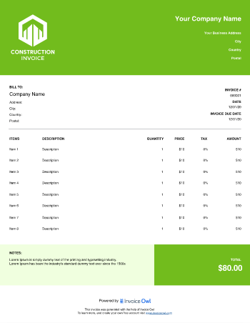 Building Maintenance Invoice