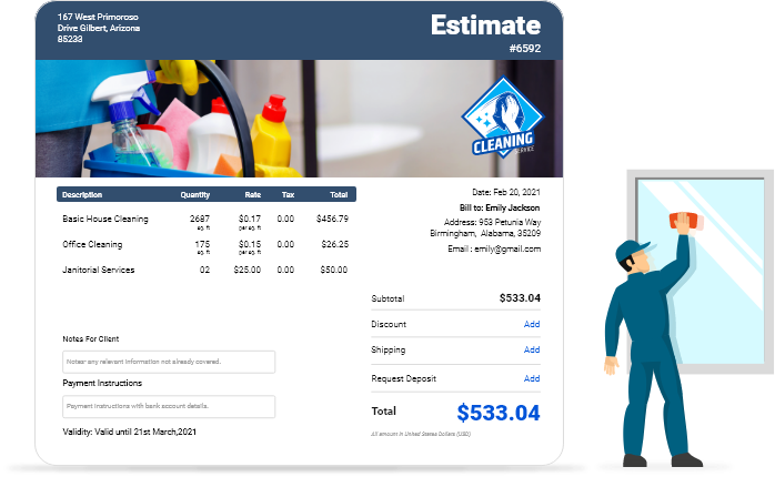 download free cleaning estimate template in word, pdf, excel format