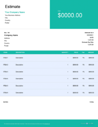 Download commercial construction estimate template