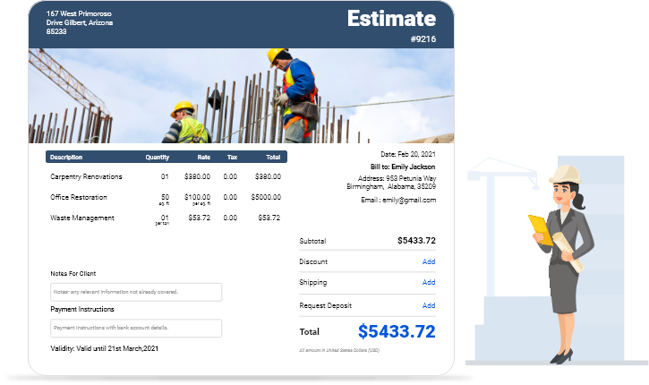 Create quick and accurate estimates using the construct professional estimate template