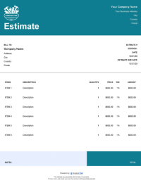 Download masonry contractor estimate template