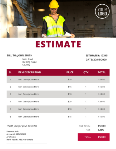 Create free contractor estimate with InvoiceOwl