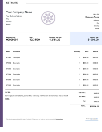 Download corporate HVAC estimate template