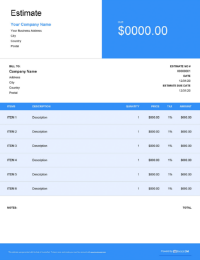 Download dishwasher repair estimate template