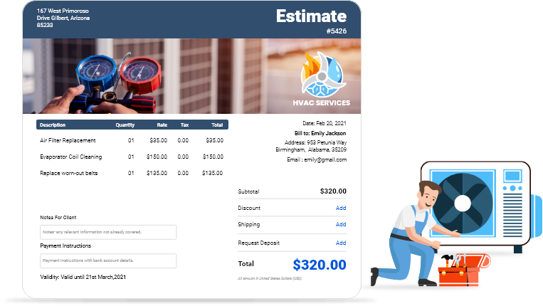Get more deals with professional estimate templates