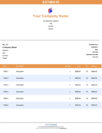 Download infrastructure construction estimate template