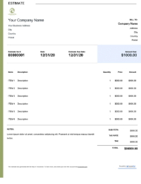 Download maintenance contract estimates