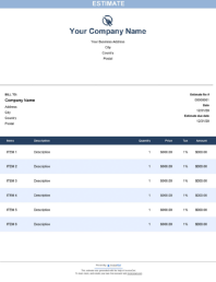 Municipal Clients Estimate Template