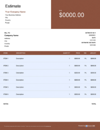 Download municipal clients estimate template