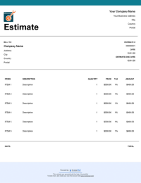 Download refrigerator repair estimate template