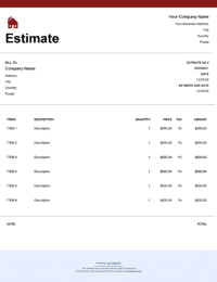 Download residential contracts estimates template