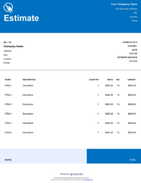 Special Orders Painting Estimate Template