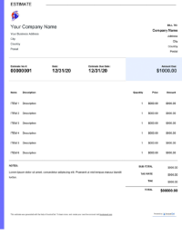 Download steel structure construction estimate template