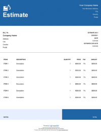 Download basement excavation estimate template