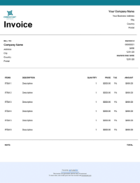 consultant service invoice