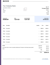contractor business invoice template