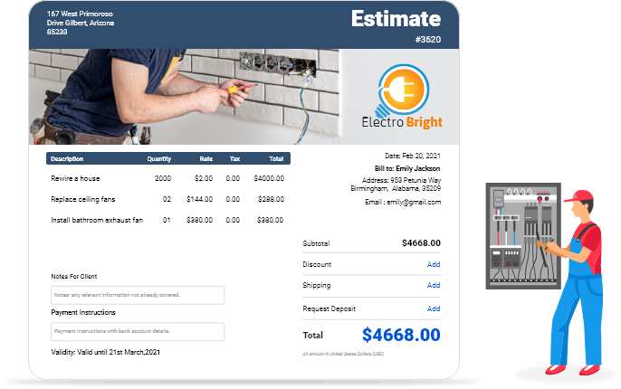 microsoft excel estimate template