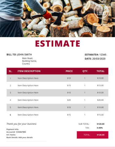 snow removal estimate template