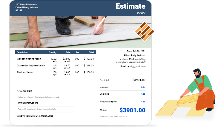 Create free flooring estimate template