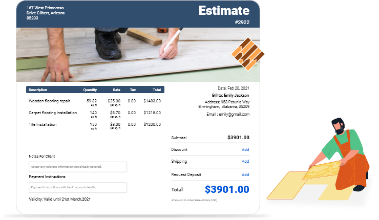 Create free flooring estimate template