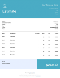 Download furniture assembly estimate template