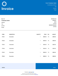 goods invoice template