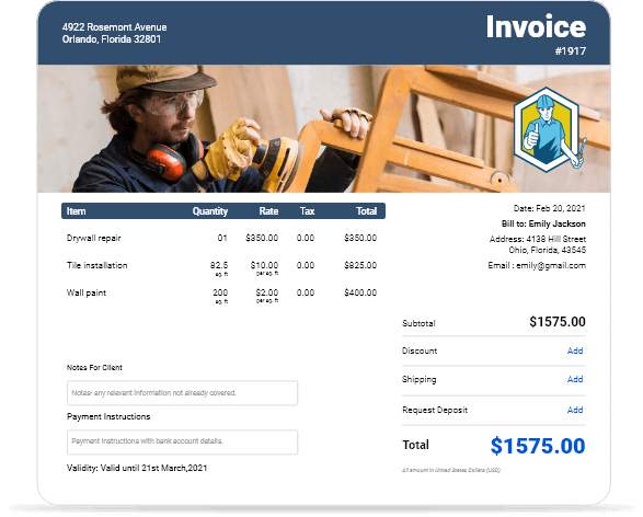 Handyman Invoice