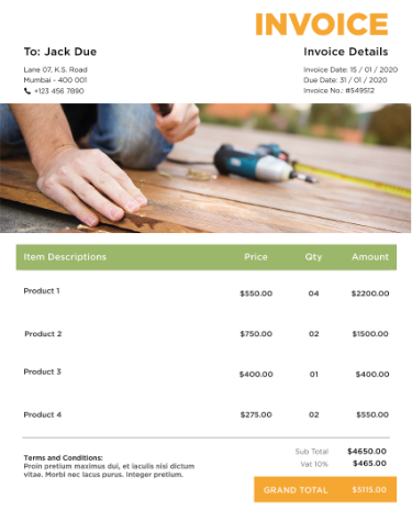 Handyman Invoice Templates