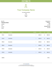 Download industrial services estimate template