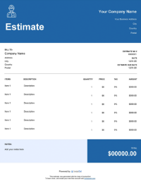 Download maintenance services estimate template