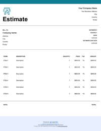 Download municipal waste services estimate template