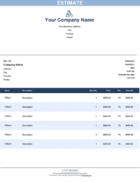 Download parking lot washing estimate template