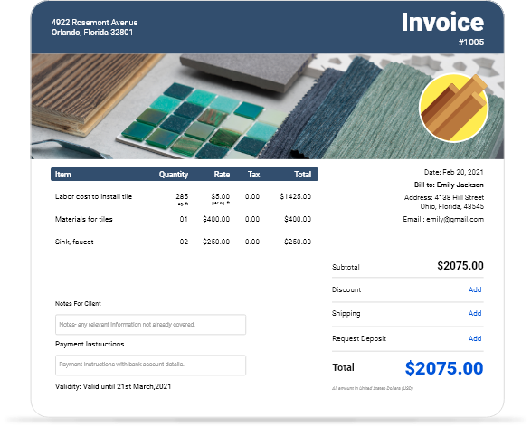 Create a free purchase invoice template