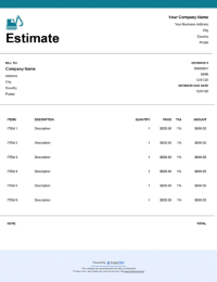 Download rock excavation estimate template