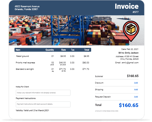 Shipping Invoice Templates