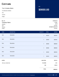 Download smart home estimate template