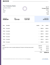 stationery invoice template