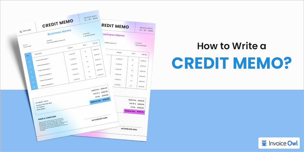 how to write a credit memo