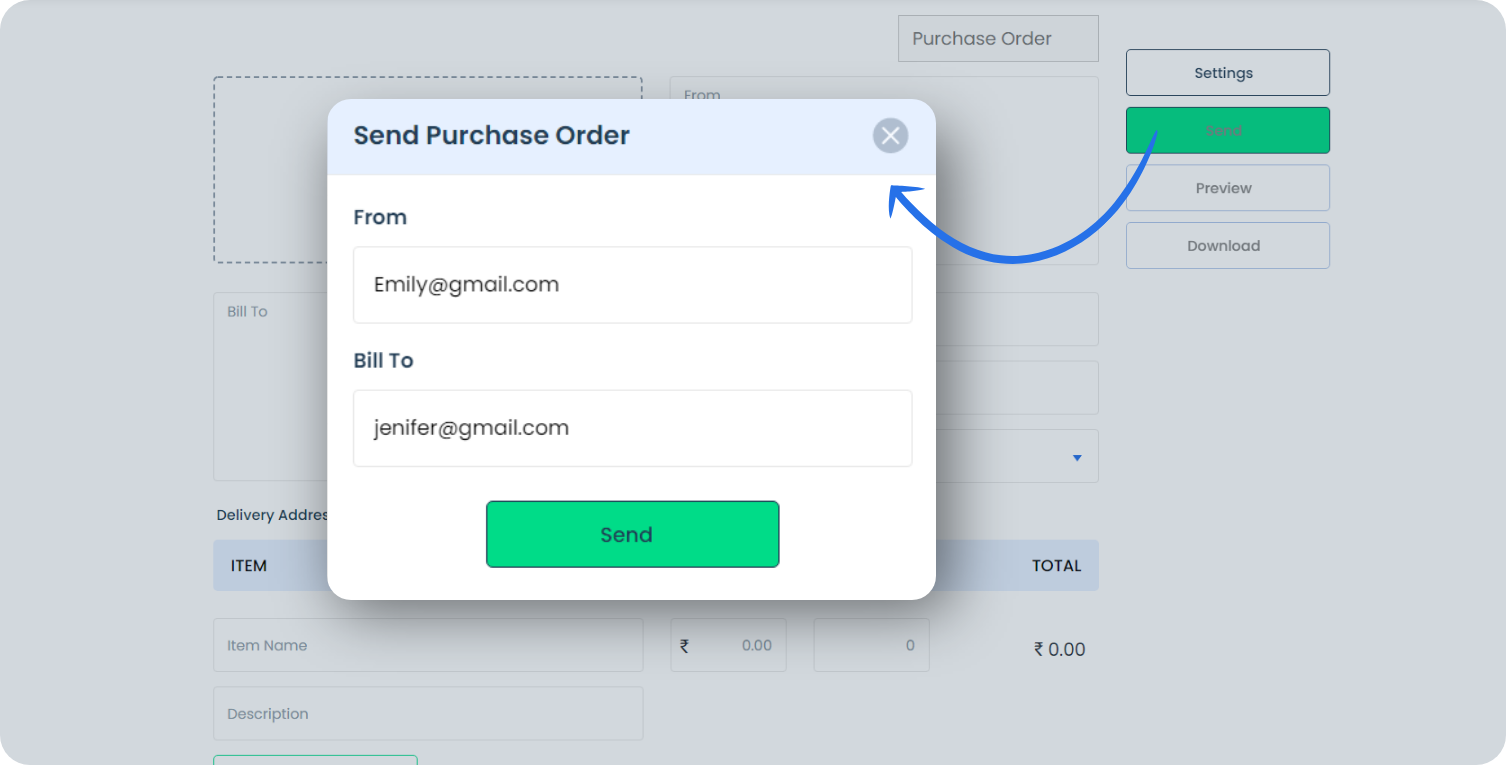 sending purchase order online