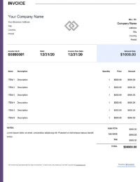 small business excel invoice