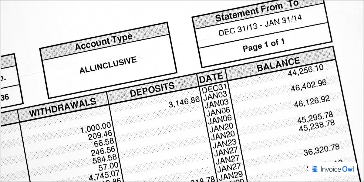 Bank Statement Debit Memos