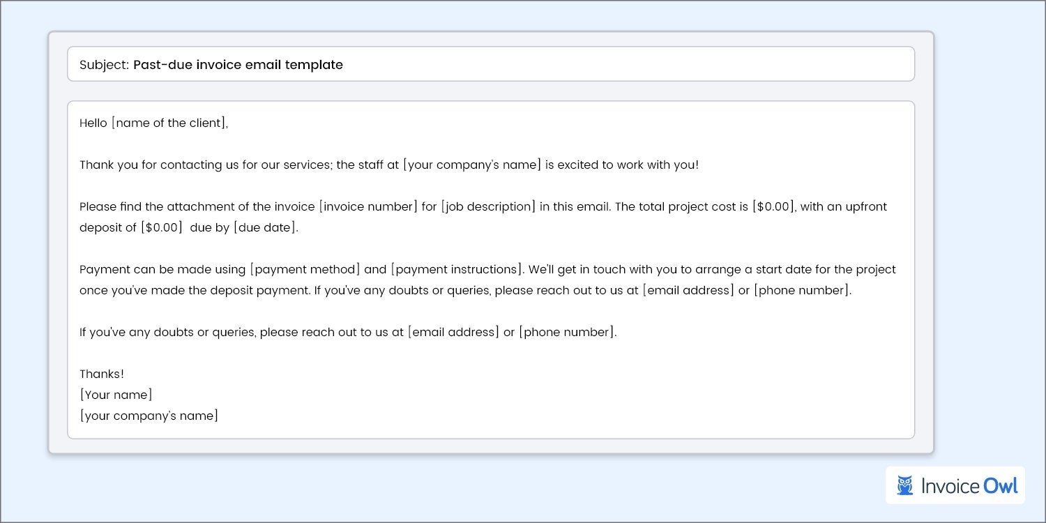 Past-due invoice email template