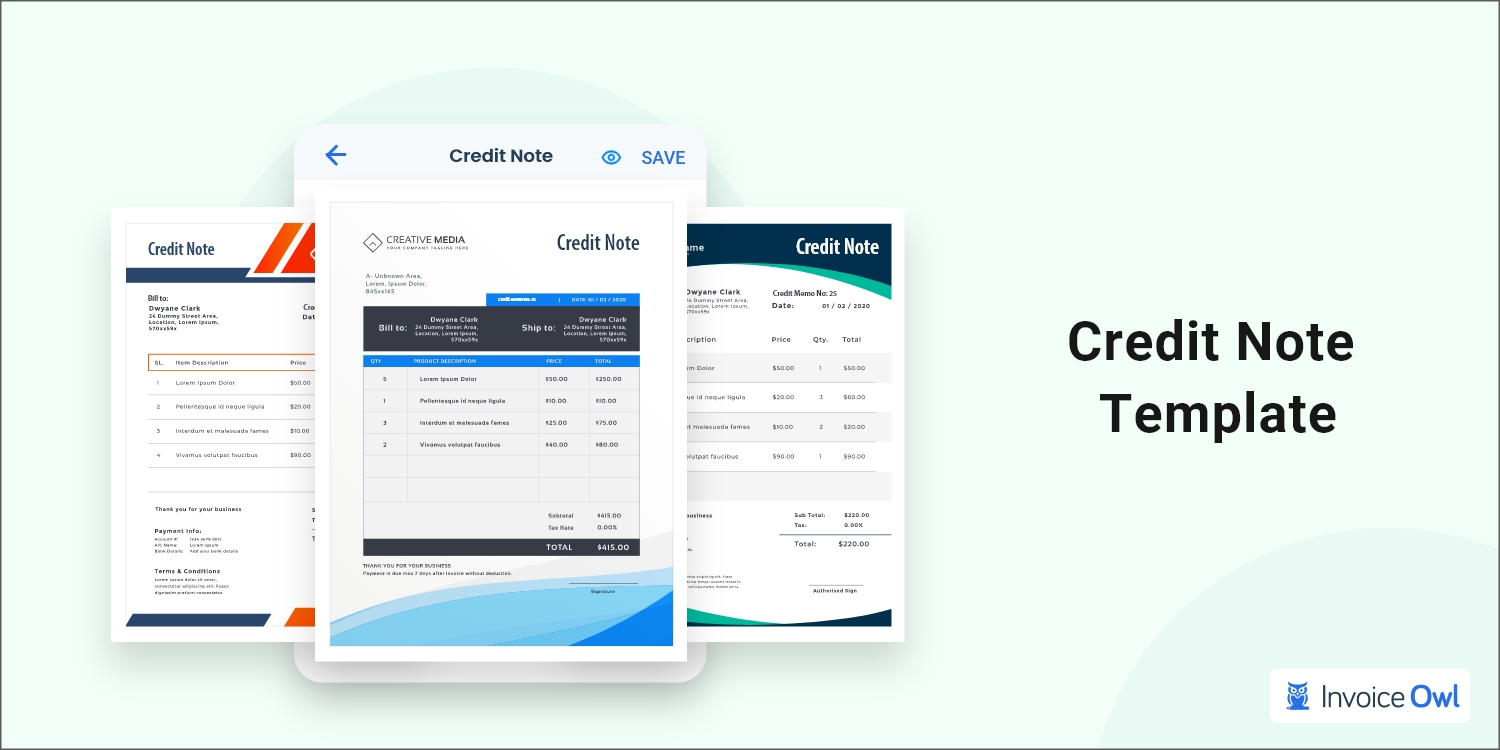 Credit note template