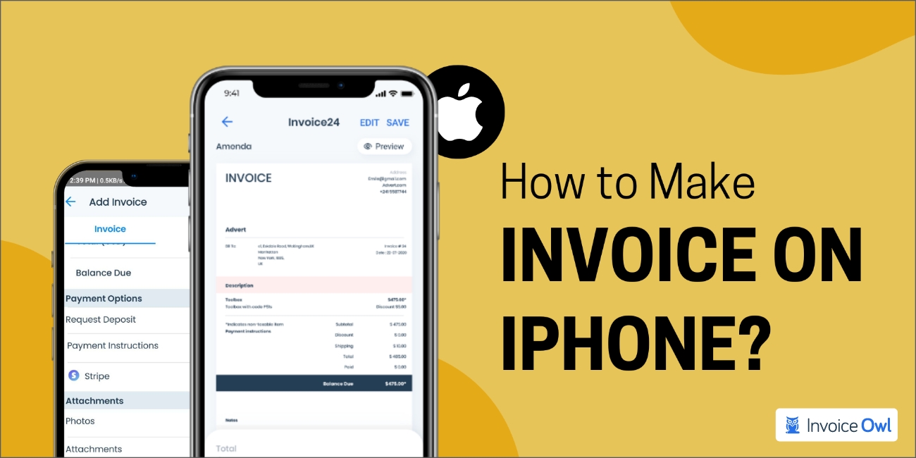 How to make invoice on iphone