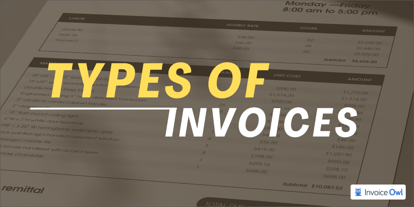 Types of invoices