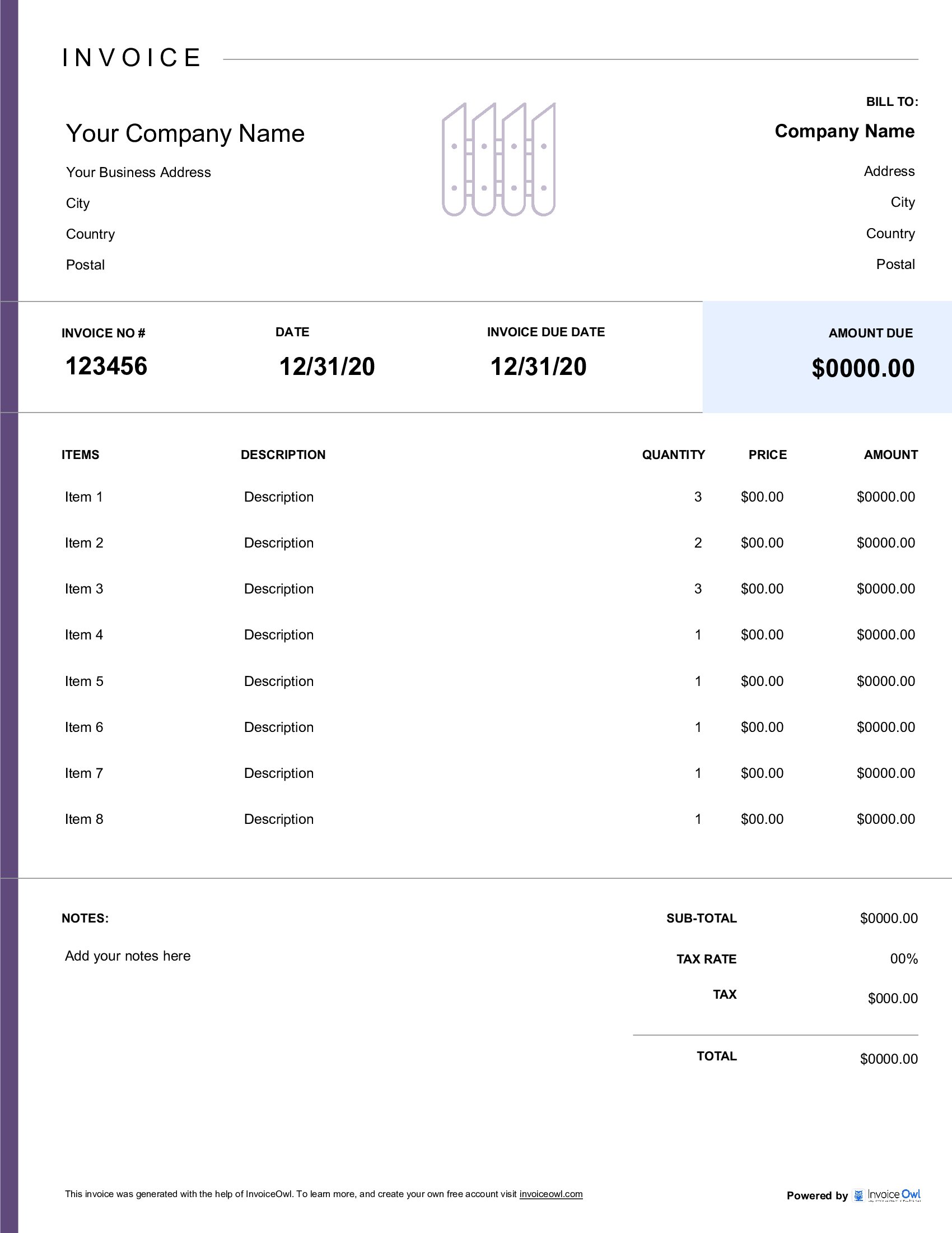 aluminum export invoice template