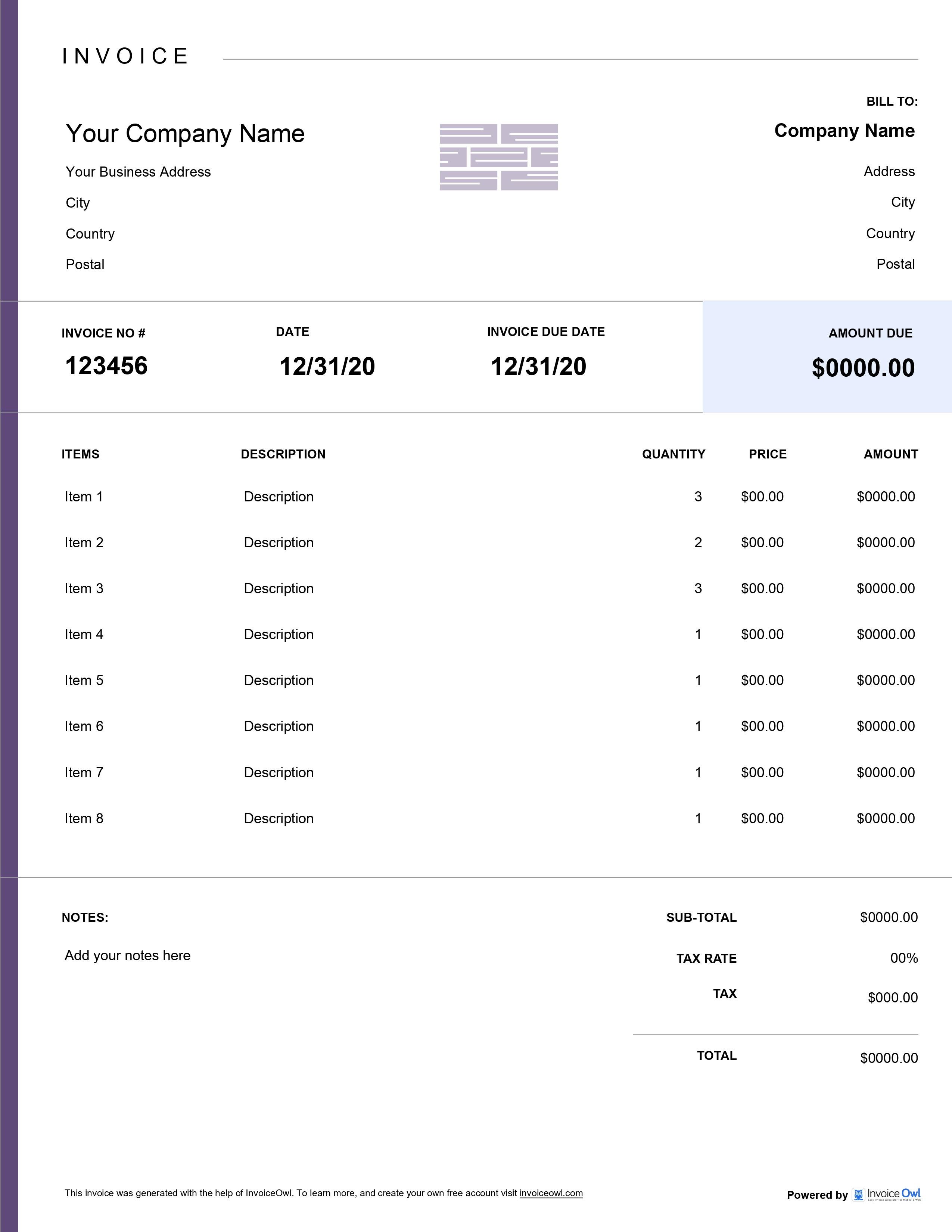 Free Flooring Invoice Template (Word, Excel, and PDF) InvoiceOwl