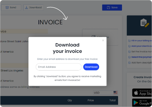 Download and save invoice