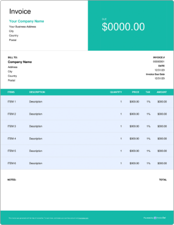 Download ms excel invoice template