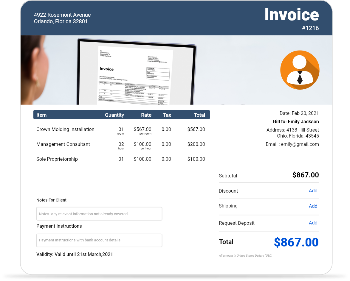 Professional invoice template